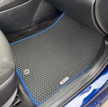 EVA autokoberce černý diamant se modrým lemem pro Kia