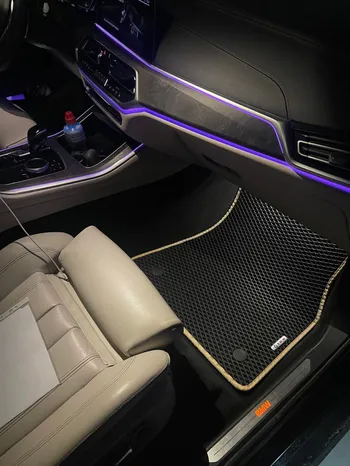 EVA koberce pro BMW černý diamant s béžovým lemem
